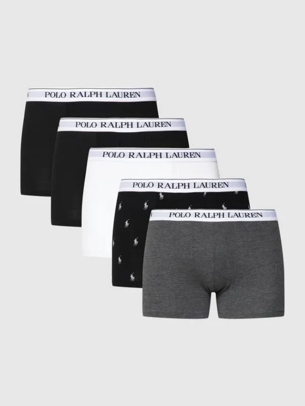 Neu ? Polo Ralph Lauren Underwear Trunks Mit Label-Details Im 5er-Pack – Dunkelgrau Meliert ? 3