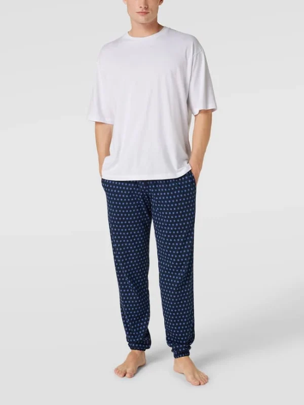 Bester Verkauf ✔️ Schiesser Pyjama-Hose Mit Allover-Muster Modell ‘Mix + Relax’ – Royalblau ? 1