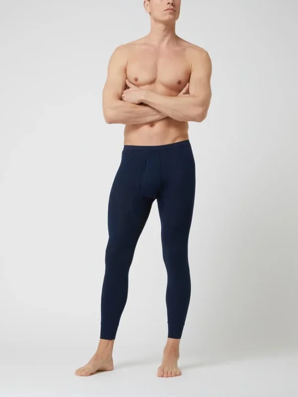 Schlussverkauf ? Schiesser Long Johns Aus Baumwolle – Dunkelblau ? 1