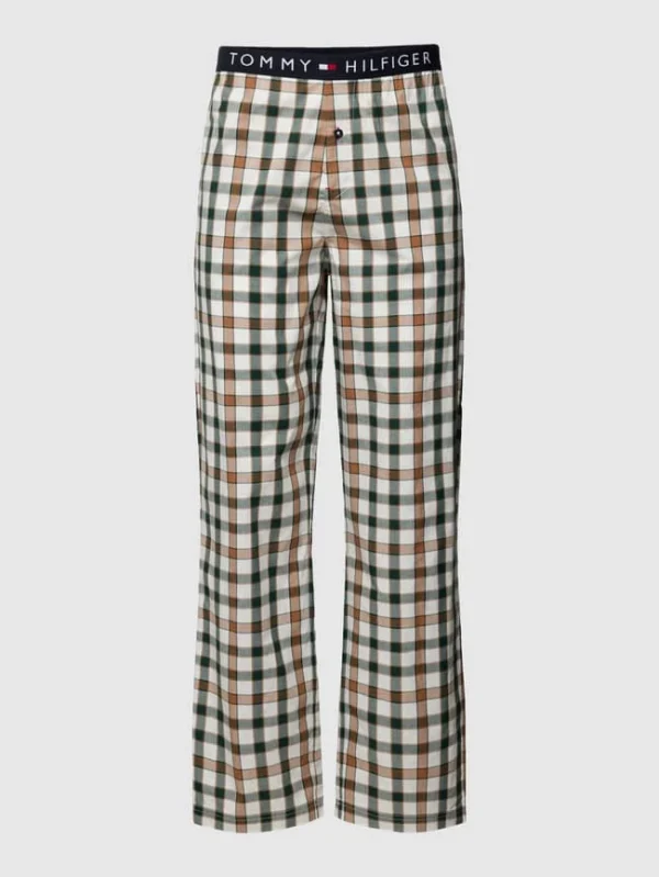 Schlussverkauf ? Tommy Hilfiger Pyjama-Hose Mit Karomuster Modell ‘Ginham’ – Offwhite ? 3