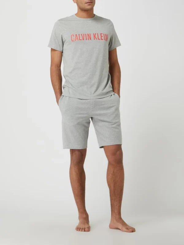 Auslauf ? Calvin Klein Underwear Pyjama-Shorts Mit Logo-Bund – Mittelgrau Meliert ? 1