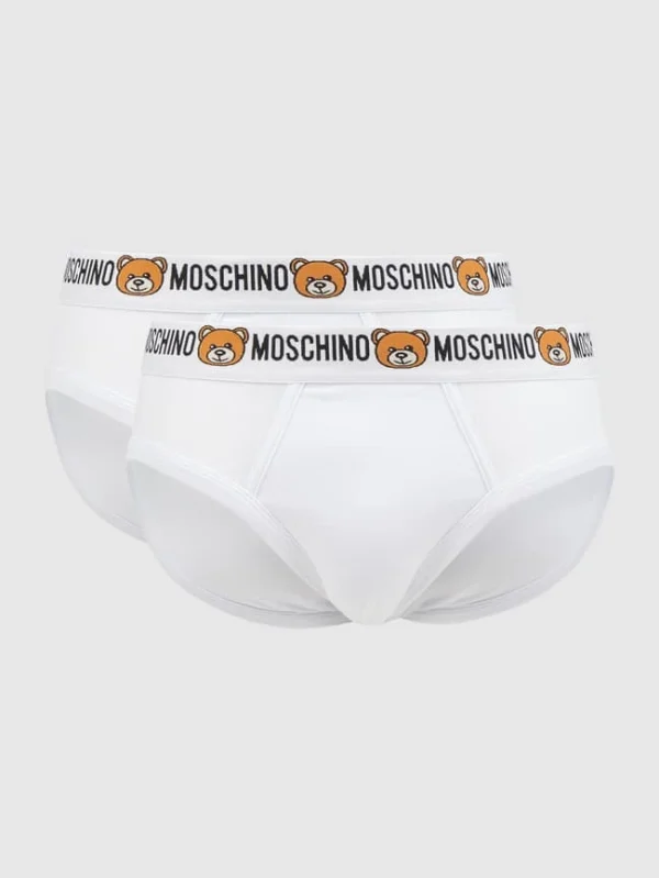 Brandneu ? Moschino Swim + Underwear Slip Mit Stretch-Anteil Im 2er-Pack – Weiß ? 1