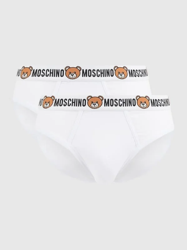 Rabatt ? Moschino Swim + Underwear Slip Mit Stretch-Anteil Im 2er-Pack – Weiß ? 1