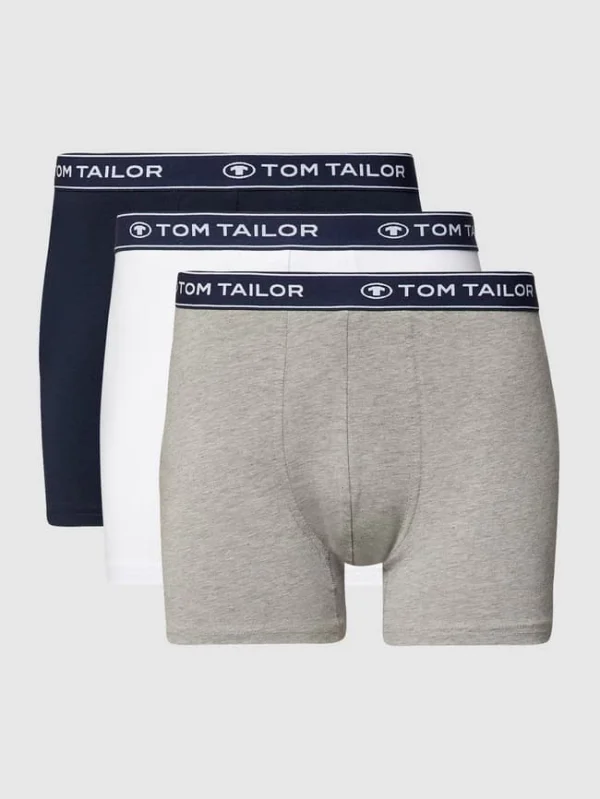 Bestpreis ? Tom Tailor Trunks Mit Label-Schriftzug Im 3er-Pack – Mittelgrau Meliert ? 3