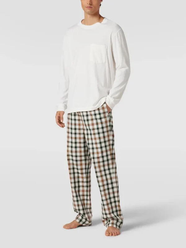 Schlussverkauf ? Tommy Hilfiger Pyjama-Hose Mit Karomuster Modell ‘Ginham’ – Offwhite ? 1