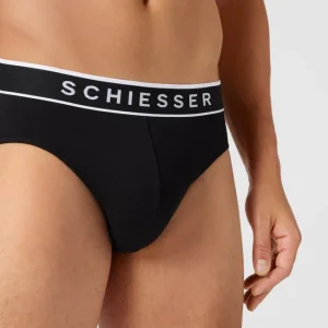 Brandneu ? Schiesser Slip Mit Logo-Bund Im 3er-Pack – Schwarz ? 10