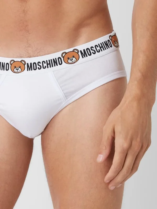 Rabatt ? Moschino Swim + Underwear Slip Mit Stretch-Anteil Im 2er-Pack – Weiß ? 3