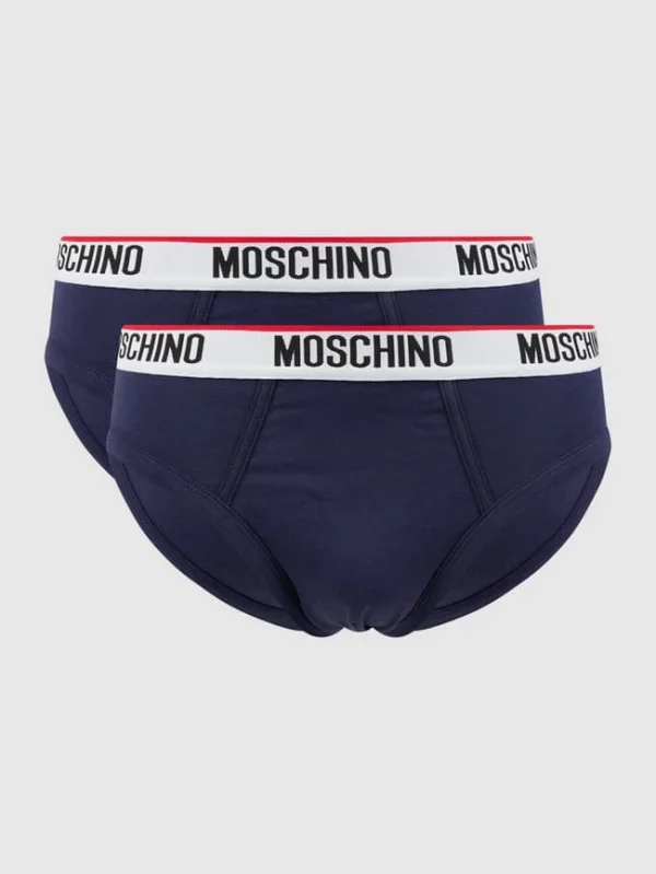 Bestes Angebot ? Moschino Swim + Underwear Slip Mit Stretch-Anteil Im 2er-Pack – Marineblau ✔️ 1