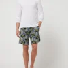 Auslauf ? Schiesser Pyjama-Shorts Mit Floralem Allover-Muster – Khaki ⭐ 16