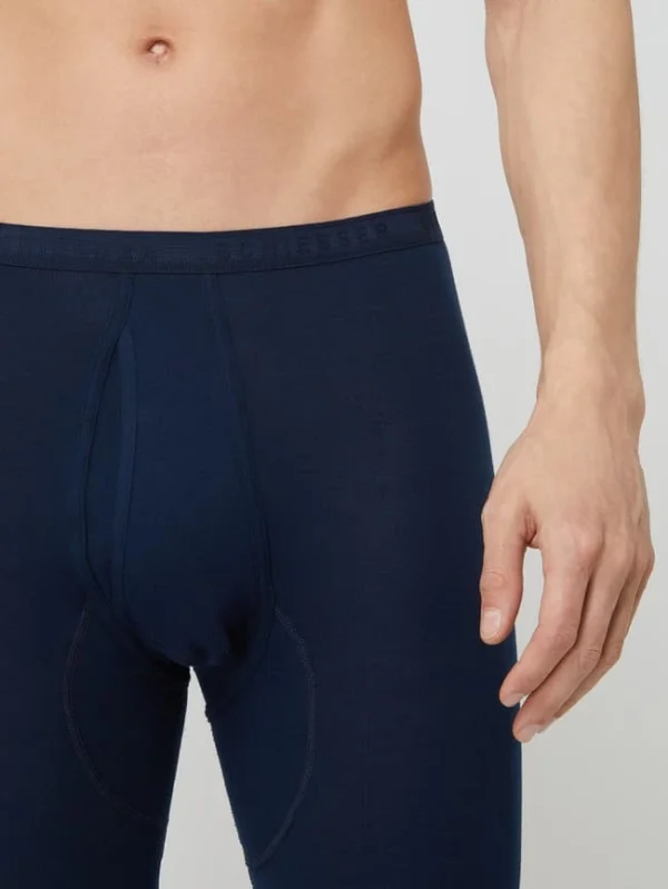 Schlussverkauf ? Schiesser Long Johns Aus Baumwolle – Dunkelblau ? 4