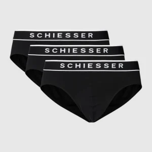 Brandneu ? Schiesser Slip Mit Logo-Bund Im 3er-Pack – Schwarz ? 8