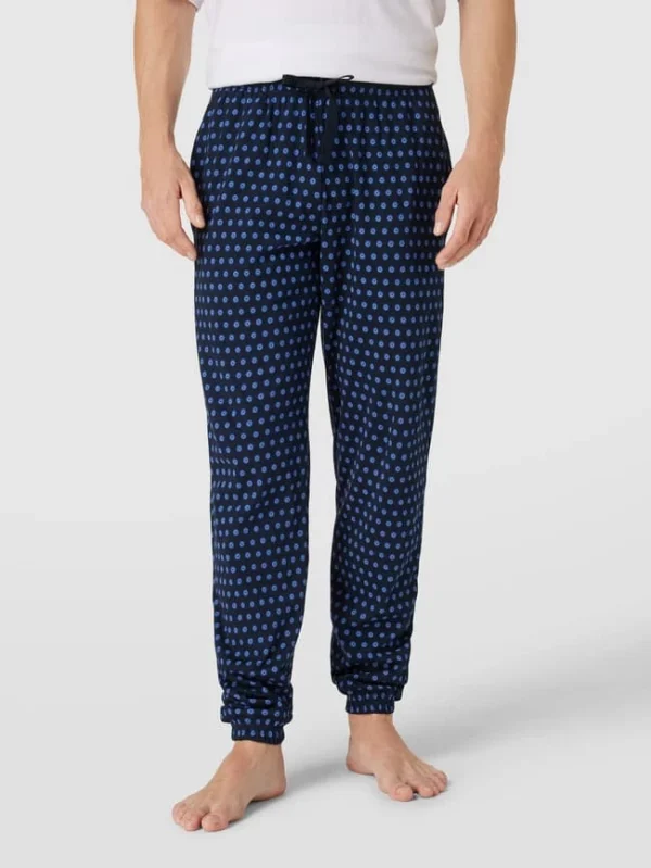 Bester Verkauf ✔️ Schiesser Pyjama-Hose Mit Allover-Muster Modell ‘Mix + Relax’ – Royalblau ? 5