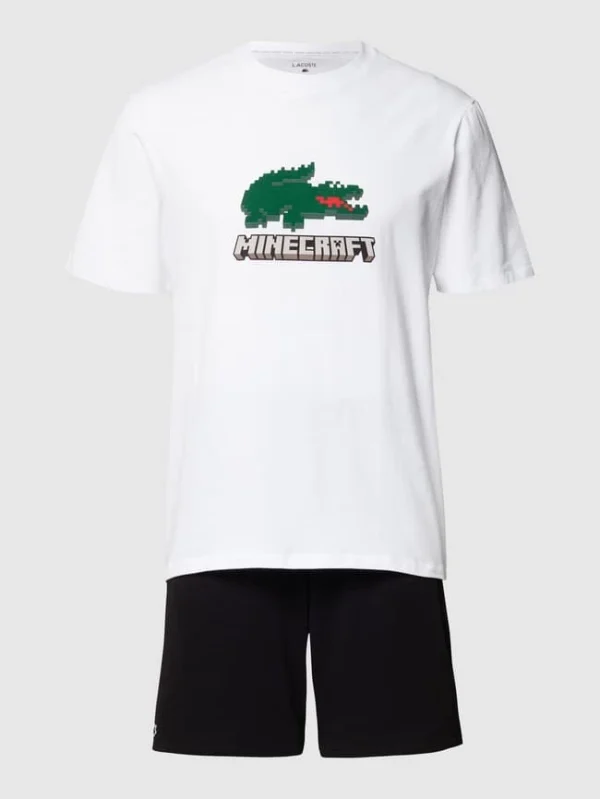 Bestes Angebot ? Lacoste Pyjama Mit Label-Print – LACOSTE Minecraft – Weiß ? 3