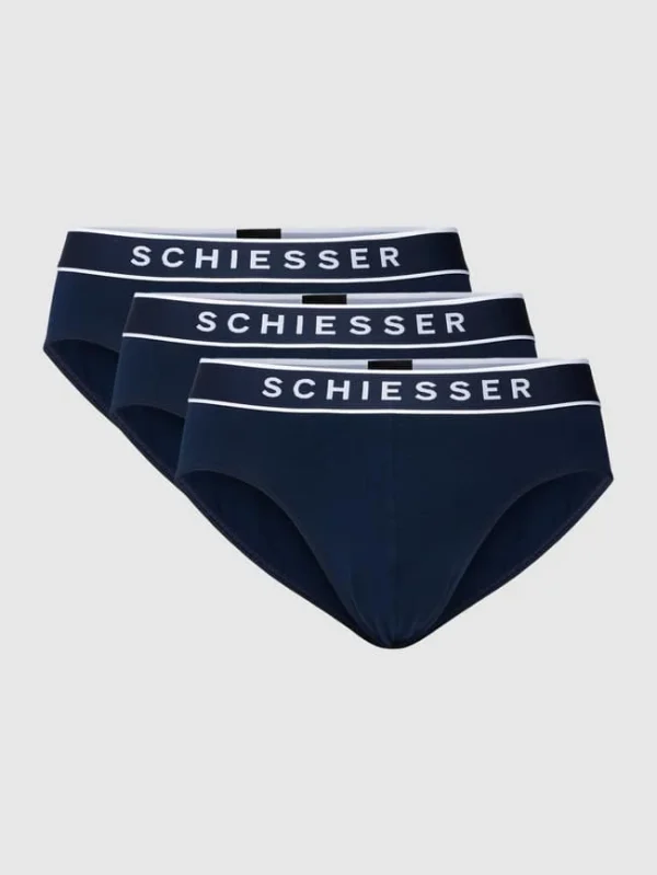 Bestes Angebot ? Schiesser Slip Mit Logo-Bund Im 3er-Pack – Marineblau ✨ 3