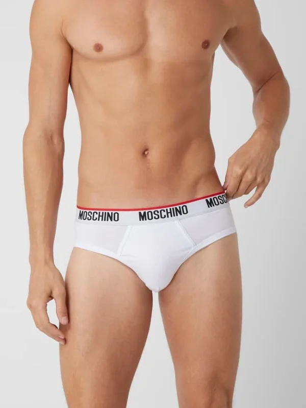 Bestes Angebot ? Moschino Swim + Underwear Slip Mit Stretch-Anteil Im 2er-Pack – Weiß ? 4