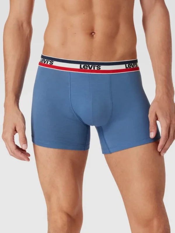 Blitzangebot ? Levi’s® Trunks Mit Elastischem Logo-Bund Im 2er-Pack Modell ‘BRIEF’ – Blau ? 4