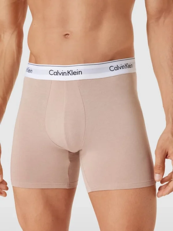 Aktion ? Calvin Klein Underwear Trunks Mit Logo-Bund Im 3er-Pack Modell ‘BOXER’ – Camel ? 4