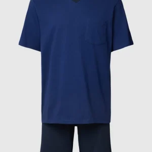 Brandneu ❤️ Schiesser Pyjama Aus Reiner Baumwolle – Royalblau ❤️ 8