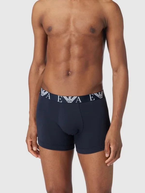 Bestpreis ? Emporio Armani Trunks Mit Brand-Schriftzug Im 3er-Pack – Dunkelblau ? 1