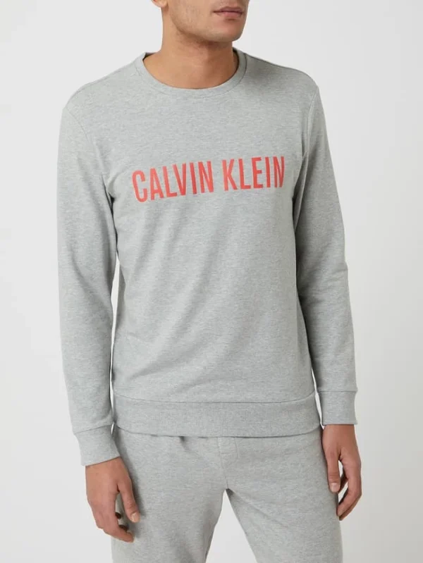 Bester Verkauf ⭐ Calvin Klein Underwear Lounge-Oberteil Mit Logo-Print – Mittelgrau Meliert ? 5